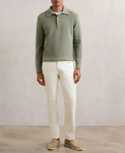 Reiss Men's Wool-blend And Cashmere Polo Sweater In Green
