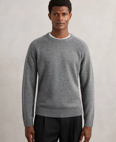 REISS MEN'S WOOL-CASHMERE REVERSE-SEAM SWEATER