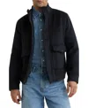 Reiss Hadley Short Wool-blend Bomber Jacket In Blue