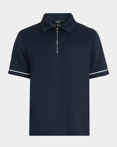 Reiss Men's Zain Half-zip Polo Shirt In Blue