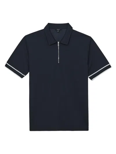 Reiss Men's Zain Half-zip Polo Shirt In Blue