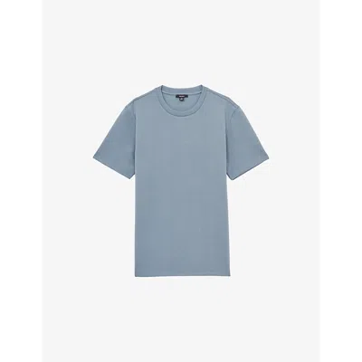 Reiss Mens Bradley Crewneck Stretch-jersey T-shirt Airforce Blue