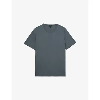 Reiss Mens Airforce Blue Count Short-sleeved Cotton-jersey T-shirt