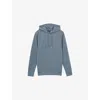 Reiss Mens Fabien Drawstring-hood Regular-fit Stretch-jersey Hoody Airforce Blue Xxl