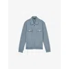 Reiss Airforce Blue Interlock Jersey Zip-through Overshirt In Airforce Blue