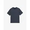 Reiss Mens Airforce Blue Wick Crewneck Short-sleeve Stretch-woven T-shirt In Blue