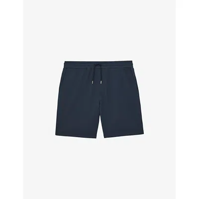 Reiss Mens Airforce Blue Angus Textured Stretch-woven Shorts