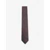 Reiss Dark Brown Atrani Silk Blend Textured Weave Tie In Dark Brown