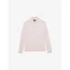 Reiss Mens Beige Blackhall Half-zip Long-sleeve Merino-wool Jumper Xs In Pink