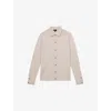 Reiss Mens Beige Forbes Button-down Collared Merino-wool Cardigan Xl In Neutral