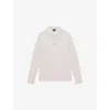 Reiss Mens Beige Trafford Regular-fit Long-sleeve Merino-wool Polo Xs In Pink