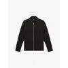 Reiss Mens Black Ascend Zip-up Stretch-woven Overshirt