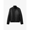 Reiss Black Shearling Lined Leather Jacket In Black