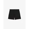 Reiss Mens Black Fleet Branded-waistband Stretch-jersey Shorts In Black