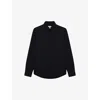 Reiss Mens Black Greenwich Slim-fit Long-sleeve Cotton Shirt
