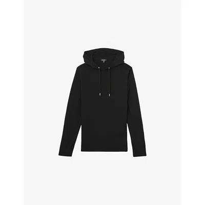Reiss Mens Holland Wool Knit Hoody Black