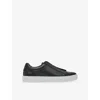 Reiss Mens Black Jenson Leather Trainers Eur 43 / 9 Uk In Black
