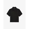 Reiss Mens Black Melba Jacquard-stripe Woven Shirt In Black