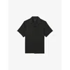 Reiss Mens Nitus Short-sleeved Stretch-woven Shirt Black