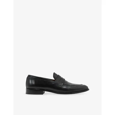 Reiss Mens Black Peter Formal Leather Saddle Loafers Eur 41 / 7 Uk
