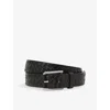 Reiss Mens Black Preston Woven Leather Belt In Black