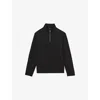 Reiss Mens Black Randall Half-zip Long-sleeve Stretch-knit Polo Xxl In Black