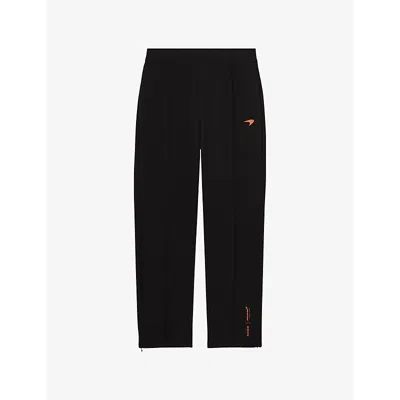 Reiss Mens Black  X Mclaren Borough Logo-print Stretch-woven Jogging Bottoms