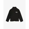 Reiss X Mclaren Snoop Oversized Fit Embroidered Fleece Jacket In Black