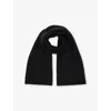 Reiss Mens  Ribbed Knitted Scarf In Black