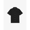 Reiss Mens Sampson Camp-collar Cotton Shirt Black