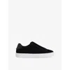 Reiss Black Suede Slip-on Elasticated Trainers In Black