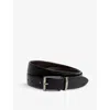 Reiss Ricky Reversible Leather Buckle Belt In Black/dark Brow