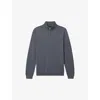 Reiss Mens Blackhall Half-zip Funnel-neck Wool Knitted Jumper Airforce Blue In Airforce Blue