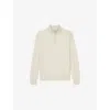 Reiss Mens Blackhall Half-zip Funnel-neck Wool Knitted Jumper Snow White Xxl