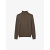 Reiss Blackhall Merino Wool Slim Fit Quarter Zip Sweater In Dark Brown Mela