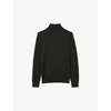 Reiss Seb Zip Neck Sweatshirt In Dark Military G