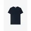 Reiss Mens Navy Bless Crewneck Cotton-jersey T-shirt