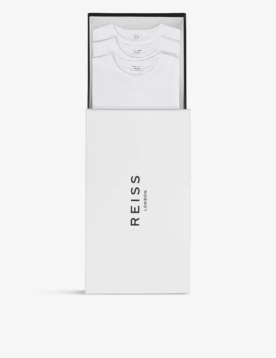 REISS MENS WHITE BLESS SHORT-SLEEVED CREWNECK PACK OF THREE COTTON-JERSEY T-SHIRTS XS,66117927