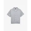Reiss Mens Relic Graphic-print Woven Shirt Blue In Blue