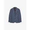 Reiss Mens Stack Single-breasted Wool-blend Blazer Blue In Blue