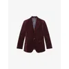 Reiss Mens Bordeaux Apsara Peak-lapel Single-breasted Stretch-velvet Blazer In Burgundy