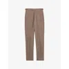 Reiss Mens Belmont Slim-fit Tapered-leg Stretch-woven Trousers Brown