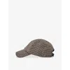 Reiss Brown Wool-blend Houndstooth-check Cap In Brown