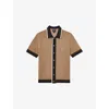 Reiss Che Crusoe Crochet Contrast Trim Button Shirt