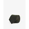 Reiss Mens Ceremony Textured Silk Tie Dark Green