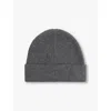 Reiss Mens Mid Grey Melange Chaise Ribbed Wool Beanie Hat
