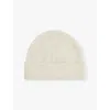 Reiss Mens Off White Chaise Ribbed Wool Beanie Hat