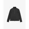 Reiss Mens Charcoal Cortona Zipped Stretch-jersey Sweatshirt In Gray