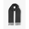 Reiss Mens Charcoal Picton Wool And Cashmere Scarf