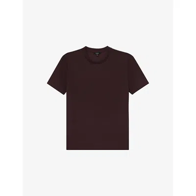 Reiss Mens Cherry Red Bradley Crewneck Stretch-jersey T-shirt Xs